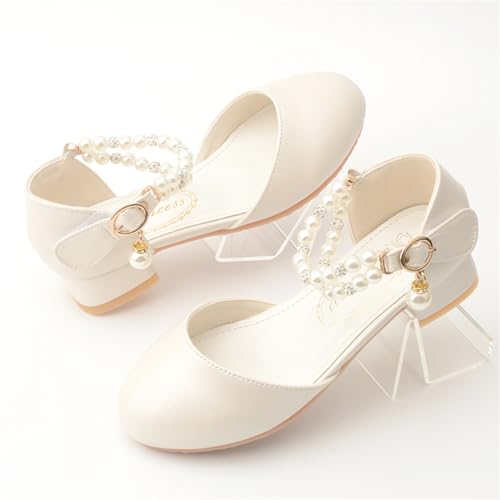 Girls Dress Shoes Mary Jane Flower Girl Low Heels Princess Shoes for Wedding Party 55313