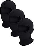 Geyoga 3 Pieces Kids Balaclava Ski Mask Winter Face Mask Windproof Neck Warmer Gaiter for Toddlers Boys Baby Cold Weather (1-3 Years,Black)