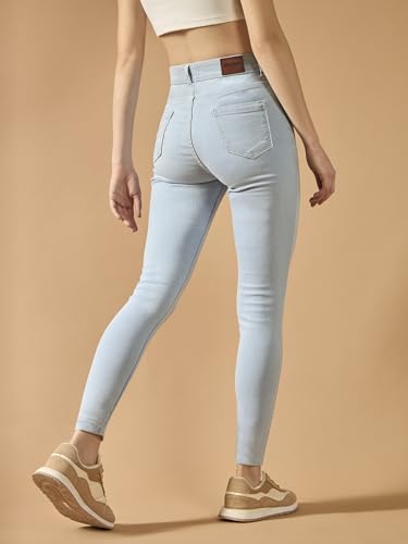 Image of Dolce Crudo Women's Skinny Fit High Rise Cropped Length Stretchable Denim Jeans