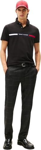 Tommy Hilfiger Herren Poloshirt Kurzarm Chest Insert Regular Fit, Schwarz (Black), M – Ansicht 4