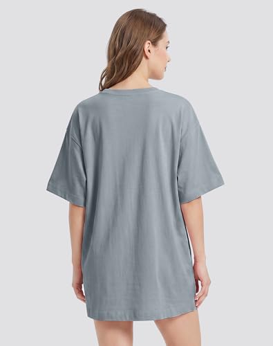 Image of VIUTIL Womens Oversized T Shirt Dress Short Sleeve Crewneck Cotton Mini Dress with Pockets 2026 Casual Summer Clothes
