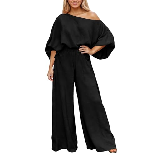 Ensemble femme printemps automne pantalon large et pull doux