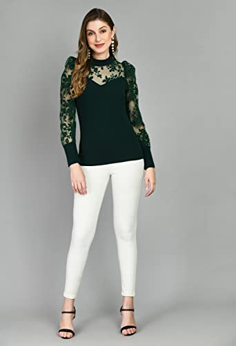 Image of IUGA Women Regular Sleeve High Neck Solid Top