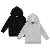 Cudlie 2-Pack Toddler Zip-Up Hoodies for Boys and Girls – Colorful Cotton Blend Sweatshirts with Pockets...