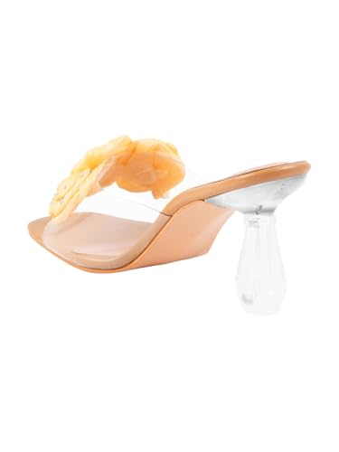 Image of SilverArrow womens Aromo Flora Fashion Sandals|Stilettos Heel Sandals With Open Back|Ethnic Wear