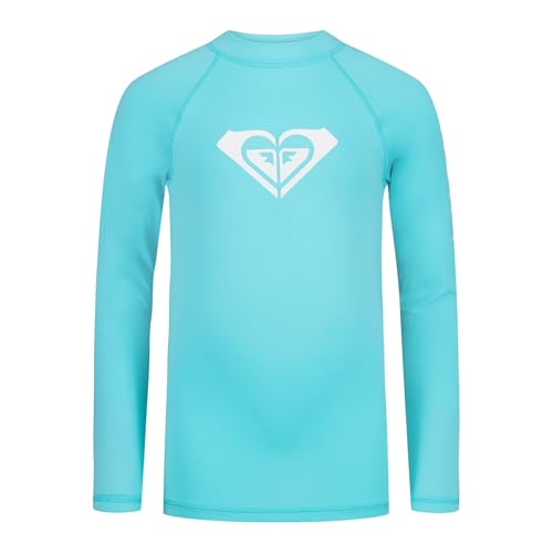 Image of Roxy Girls' Long Sleeve Whole Hearted Rashguard Shirt, UPF 50+ Sun Protection, Quick Dry