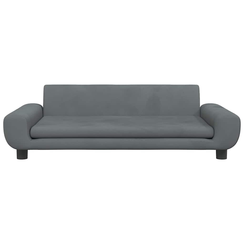 vidaXL Cama para Perros de Terciopelo Gris Oscuro 100x54x33 cm, sofá para Perros, Cama para Cachorros, Asiento para Perros, sofá para Mascota