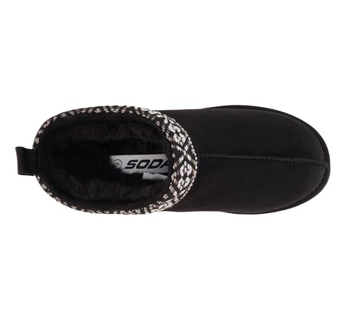 Image of Soda inchEagle inch ~ Women Round Toe Slip-On Flatform Lug Sole Sherpa-lined Slipper with Stitch Details