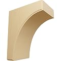 Ekena Millwork BKTW05X08X10CVAL Clarksville Wood Brackets, 5 1/4"W x 8"D x 10"H , Alder