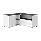Symbiosis Eck-TV-Schrank Angle 90 x 90 x 45 cm, weißes Melamin und Zement, Weiß