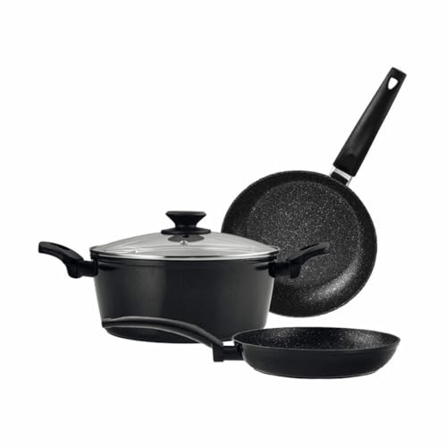 Fagor BATERIA Vivant. Batería 4 Piezas Antiadherente Doble Capa, Aluminio Forjado de 3 mm Espesor, Compatible con Toda Clase Cocina, inducción, Fondo difusor de Acero Inoxidable. Apta lavavajillas