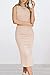 PRETTYGARDEN Women's 2 Piece Summer Outfits Crewneck Tank Tops Split Bodycon Midi Skirt Set (Apricot,Large)