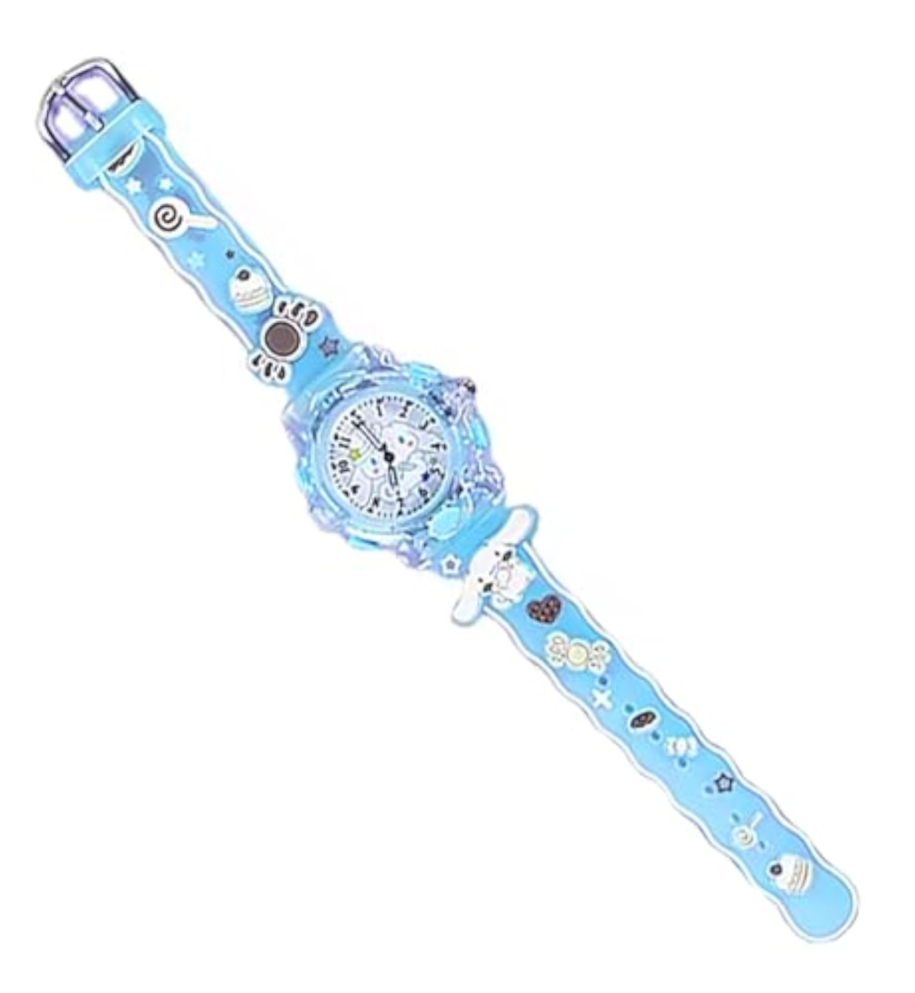 Kids Cartoon 3D Printed Strap & Glowing Light Watch