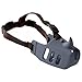 Zaldita Dog Muzzle with Adjustable Head Strap Rhino Design Soft Silicone Mouth Cover Prevents Biting for Poodle Dachshund Grey X-Large