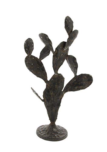 Deco 79 Eclectic Metal Cactus Sculpture, 9" X 4" X 16", Black #TOP2