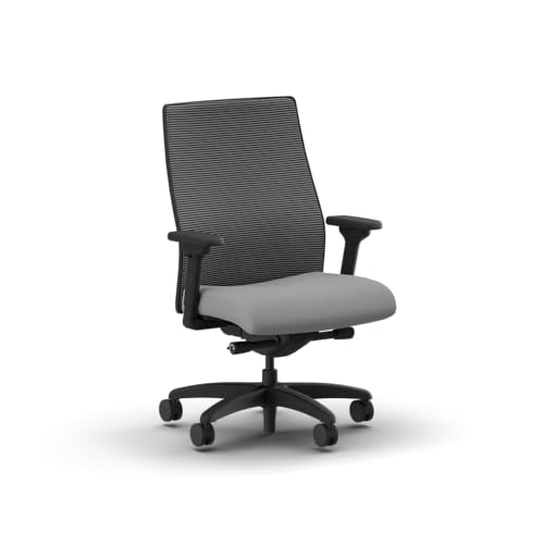 Image of HON Ignition 2.0 Big and Tall Office Chair, 450lbs Weight Capacity, Extra Wide Seat, Tilt Recline, Swivel Wheels, Heavy Duty Office Chair, Comfortable for Long Hours, Black Frame, Ash