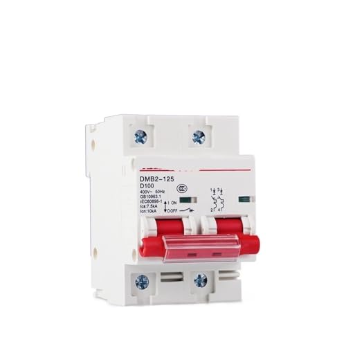Interruptor de aire de dos fases 80A NC/DZ47-125 magnético para sobrecarga en cuadro eléctrico.