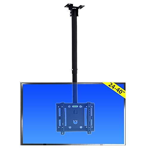 TV-Halterung, TV-Deckenhalterung, Neigungen, Wirbel und Höhenverstellung, passend für die meisten 24 '' - 40 ''