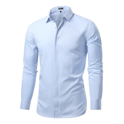 Chemise homme business à boutons cachés pour le bureau et les sorties