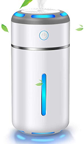 加湿器 卓上 アロマ 2019最新版 超音波式 USB卓上加湿器 大容量 車用加湿器 230ML 除菌 10時間連続加湿 オフィス 寝室 車載 会社 部屋 おしゃれ 7色LEDライト ペットボトル 小型 空気浄化機 静か超静音 節電 省エネ 花粉症 花粉対策に 乾燥防止 空焚き防止 230ML (ホワイト)