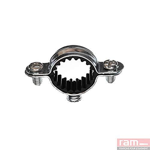 Collier simple isophonique RAM en acier argent 8mm pour fixations murales