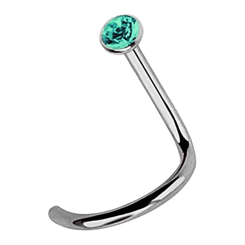 Modern Nature Titanium Nose Stud with Spiral Cover