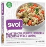 Evol Foods Roasted Cauliflower Brussels Sprouts and Whole Grains, 9 Ounce -- 8 per case.