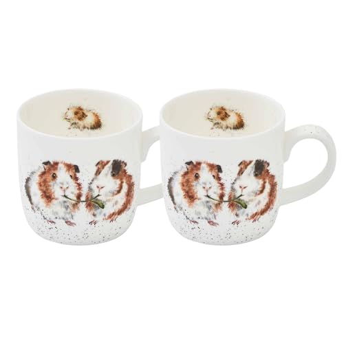 Royal Worcester Wrendale Designs 11 Oz Mugs - Lettuce Be Friends, Set of 2