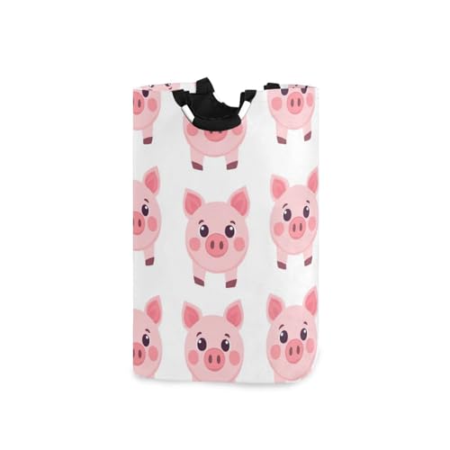 Ttgoth Cute Pig - Cesta de lavandería plegable grande con asas, cesta organizadora de ropa para dormitorio, dormitorio o baño