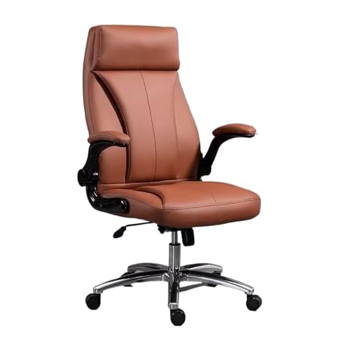 Adjustable Swivel Rolling Ergonomic Chaires High Back Leather Home Desk Chairs with Padded Flip-up Arms Executive Office Chair(O