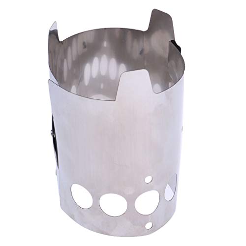 YIJU Fogão a Lenha de aço Inoxidável para Mochila, Acampamento, Piquenique - 20.5x15 centímetros