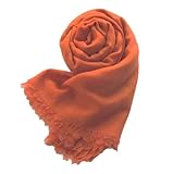 ストール シルク ウール 大判 カシミヤタッチ レディース ショール ガーゼ 薄手 [.a all over the world] (ダークオレンジ)