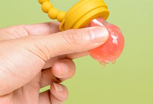 Image of Fruit Food Feeder Pacifier Fruit Pacifier Feeder Baby Teether Toy Silicone Fruit Feeder Baby Fruit Feeder Pacifiers (Khaki)