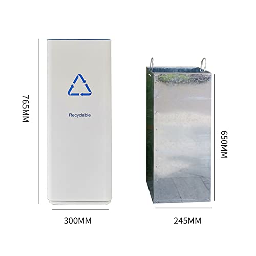 Großer Abfalleimer für den Außenbereich. Der weiße Kombimüll kann einen quadratischen Mülleimer mit großer Kapazität im Freien ohne Abdeckung, Anti-Fingerabdruck-Technologie 4 – Bild 3