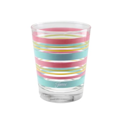 Officially Licensed Fiesta Stripes 14-Ounce Tapered Dof Double Old Fashioned Glass (Set Of 4) (Deco Fashion) #TOP1