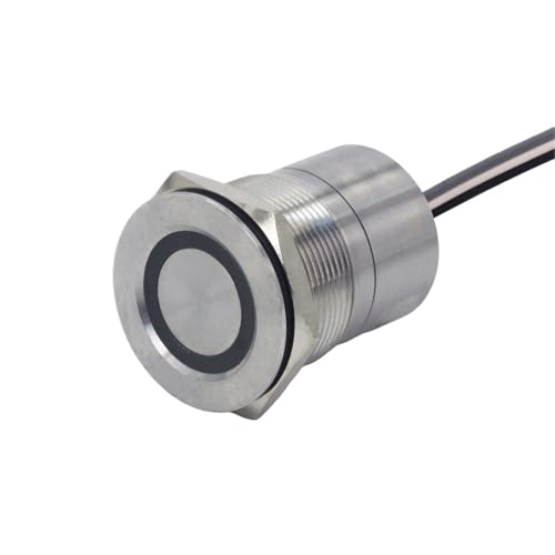 �^�b�`�Z���T�[�X�C�b�`�R���g���[���p�l�� 16/19/22/25/30mm ���b�`���O���[�����^��LED���C�g�X�C�b�`�{�^�� DC 6V 12V 24V 500mA(RG �o�C�J���[ LED�A25MM_���b�`���O_6-30V 500MA) 1��