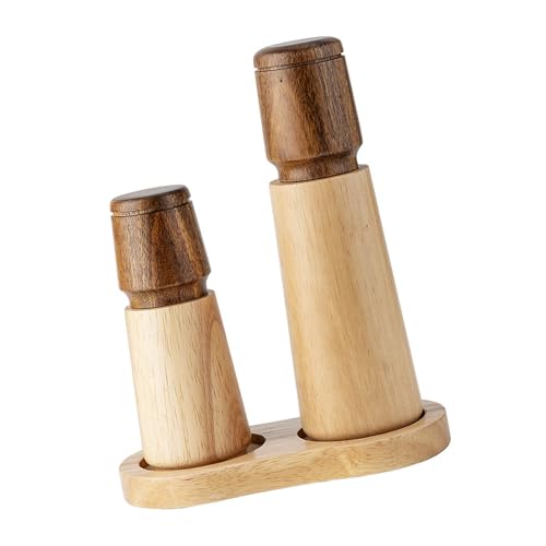 Molinillo manual de especias de madera natural fácil de usar, molinillo de pimienta resistente con molinillo