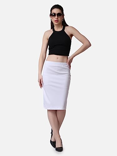 Image of POPWINGS Casual Solid Pencil Skirt for Women || Knee-Length Skirt for Women || Stylish Mini Skirt for Women || Summer Pencil Skirt for Women