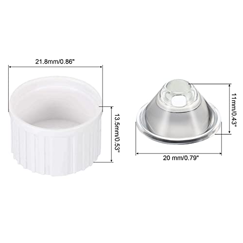 Image of PATIKIL 20mm LED Lens 60 Degree with Plastic Holder, 20 Set Acrylic Optical Lenses for 1W 3W High Power LED Light, White /Transparent
