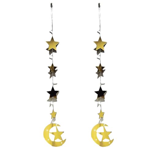 Guirlande lumineuse Ramadan lune et étoiles suspension 80cm