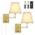 MOONTIP Wall Sconces Set of Two - Remote Control Wall Sconce Light Plug in, Dimmable (10%-100%) Color-Adjustable (2700K-6500K), Swing Arm Sconces Wall Decor Set of 2, Includes 2 Bulbs (Gold)