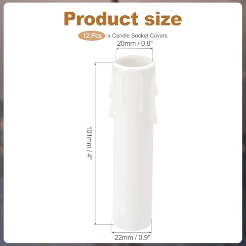 Fundas para velas de goteo PATIKIL de 4 pulgadas, repuestos de plástico blanco para candelabro 2