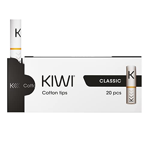 Pièces Détachées KIWI, Tips Coton Officiels pour Cigarette Electronique KIWi Classic White, Pack de 20