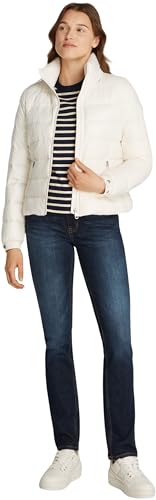 Tommy Hilfiger Damen Steppjacke Down Feminine Gloss Leicht, Elfenbein (Ivory Petal), L – Ansicht 3