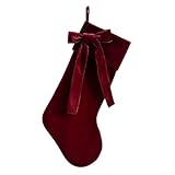 20 Inch Velvet Christmas Stocking with Large Decorative Bow Luxury Velvet Stocking for Fireplace Mantel, Elegant Holiday Decor