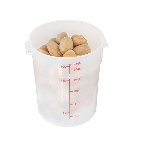 Restaurantware-Met Lux 22 Quart Food Storage Containers, 10 Translucent Storage Containers - Lids Sold Separately, Red Volume Markers, Dishwashable Containers, Side Handles, For Storing Foods by Restaurantware - Image 8