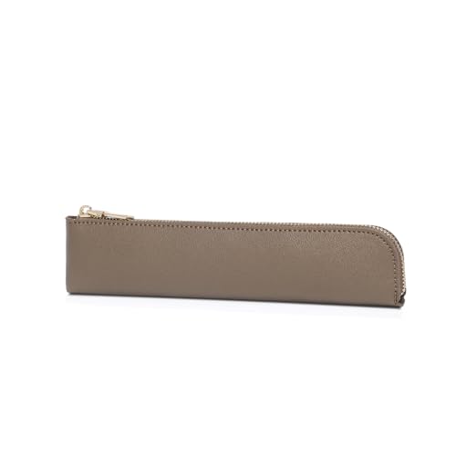 Image of Slim Pencil Case Small Pencil Pouch Pen Case (Pearl Brown /FL)