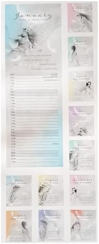 UK Souvenirs And Gifts 2023 Angels Tall Slim Wall Calendar Inspirational Quotes Christmas Gift Fantasy, Multicoloured