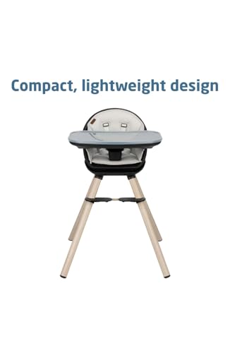 Image of Maxi-Cosi Moa 8-in-1 High Chairs for Babies and Toddlers, Machine Washable Infant High Chair, Compact, Convertible High Chair Lightweight Design, Onyx Sand