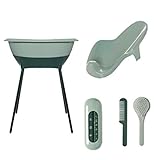 bañera, soporte - cepillo, peine, Hamaca, termómetro de baño y tubo de desagüe.